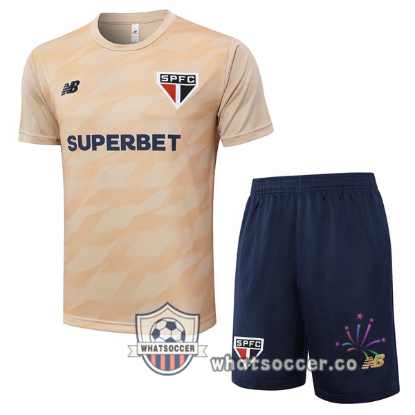 Sao Paulo FC Training T-Shirts + Shorts Yellow 2024-2025