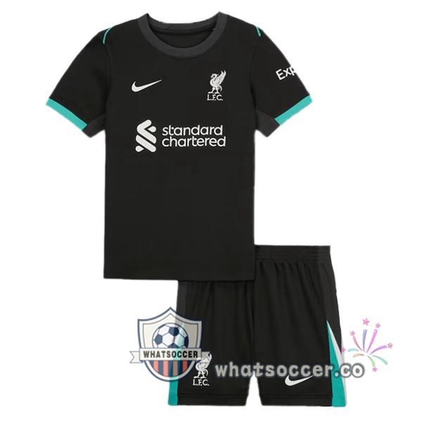 FC Liverpool Kids Away Soccer Jerseys Black 2024-2025