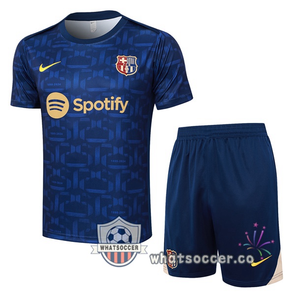 FC Barcelona Training T-Shirts + Shorts Blue Royal 2024-2025