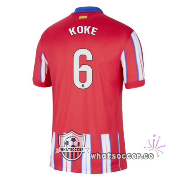Atletico Madrid (KOKE 6) Home Soccer Jerseys Red 2024-2025