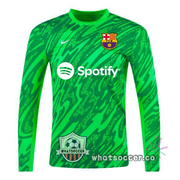 FC Barcelona Goalkeeper Soccer Jerseys Long Sleeve Spotify Green 2024-2025