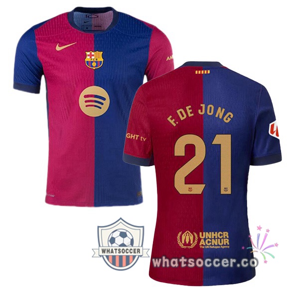 FC Barcelona (F. DE JONG 21) Home Soccer Jerseys Blue Red 2024-2025