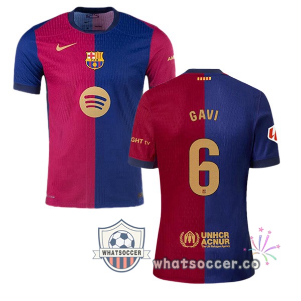FC Barcelona (GAVI 6) Home Soccer Jerseys Blue Red 2024-2025