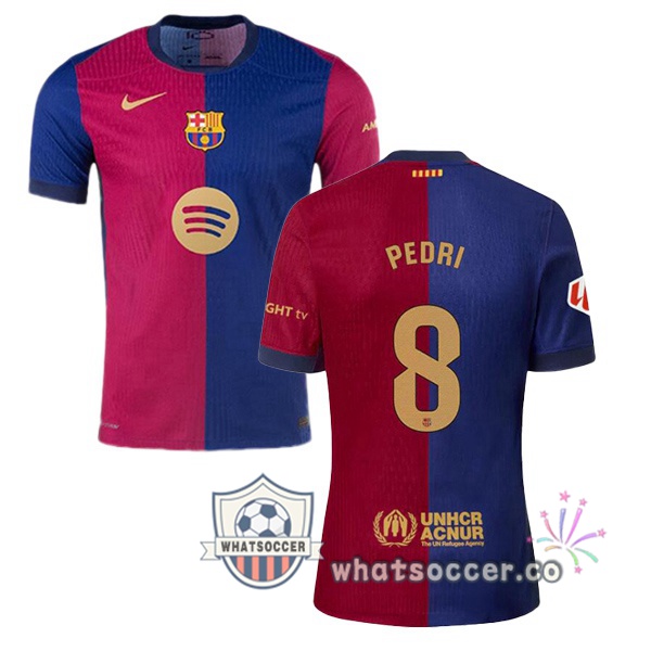FC Barcelona (PEDRI 8) Home Soccer Jerseys Blue Red 2024-2025
