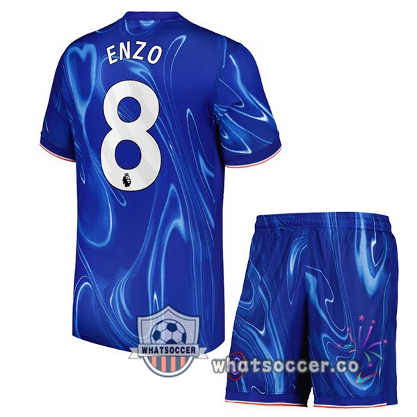 FC Chelsea (Enzo 8) Kids Home Soccer Jerseys Blue 2024-2025