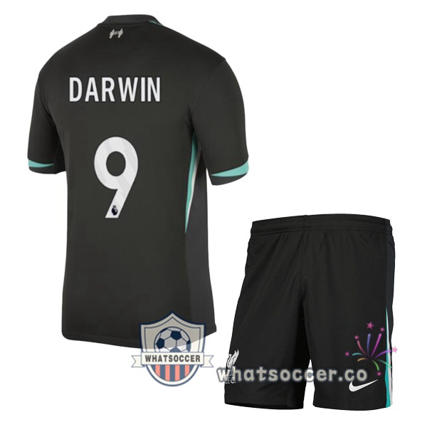 FC Liverpool (DARWIN 9) Kids Away Soccer Jerseys Black 2024-2025