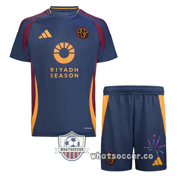 AS Roma Kids Third Soccer Jerseys Blue Royal 2024-2025