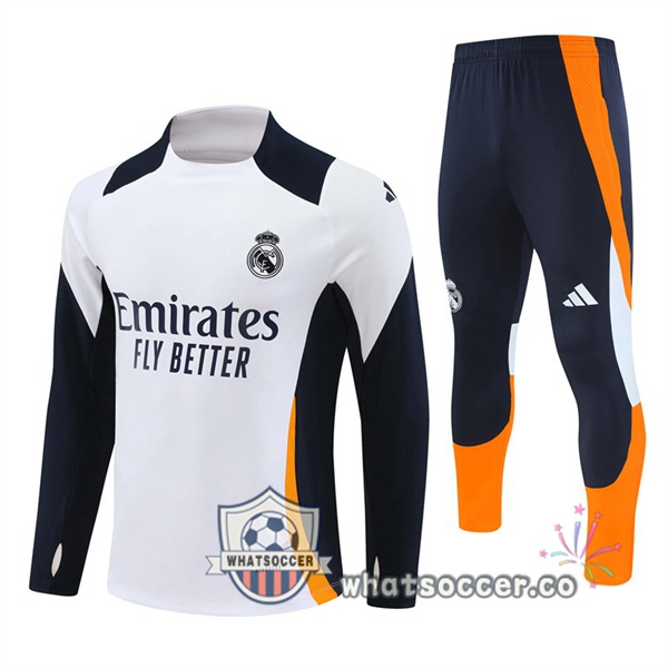 Tracksuit Real Madrid White Yellow 2024-2025