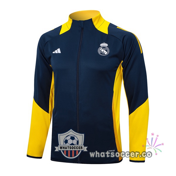 Soccer Jacket Real Madrid Blue Royal Yellow 2024-2025