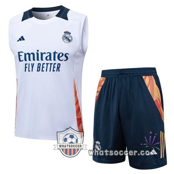 Real Madrid Soccer Vest + Shorts White 2024-2025