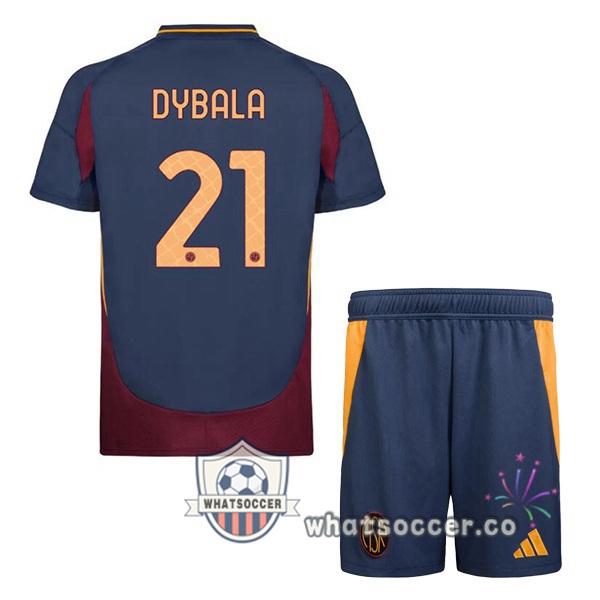 AS Roma (DYBALA 21) Kids Third Soccer Jerseys Blue Royal 2024-2025