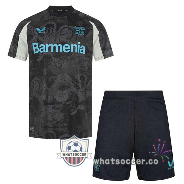 Bayer 04 Leverkusen Kids Third Soccer Jerseys Black 2024-2025