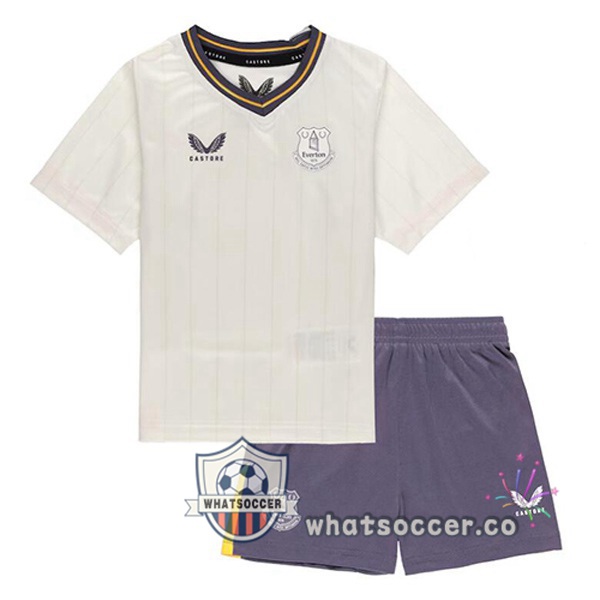 Everton Kids Third Soccer Jerseys White 2024-2025