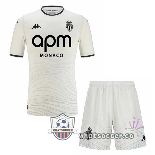 AS Monaco Kids Third Soccer Jerseys White 2024-2025