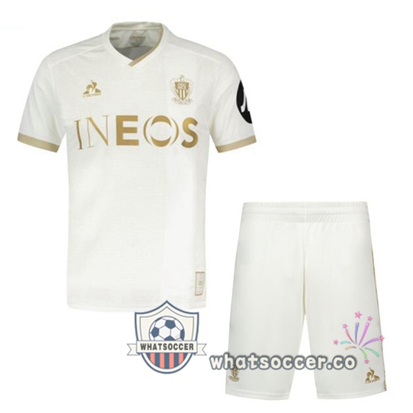 OGC Nice Kids Away Soccer Jerseys White 2024-2025