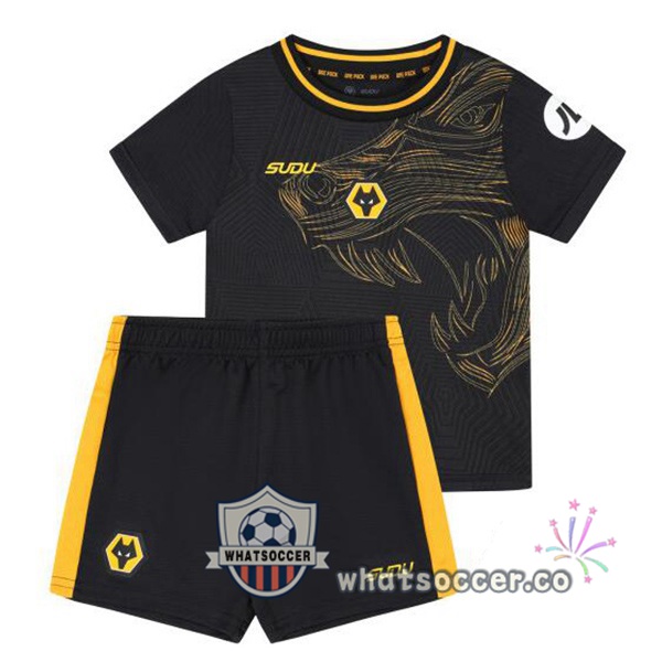Wolves Kids Away Soccer Jerseys Black 2024-2025