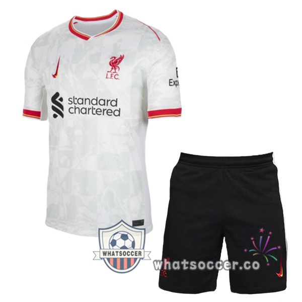 FC Liverpool Kids Third Soccer Jerseys White 2024-2025