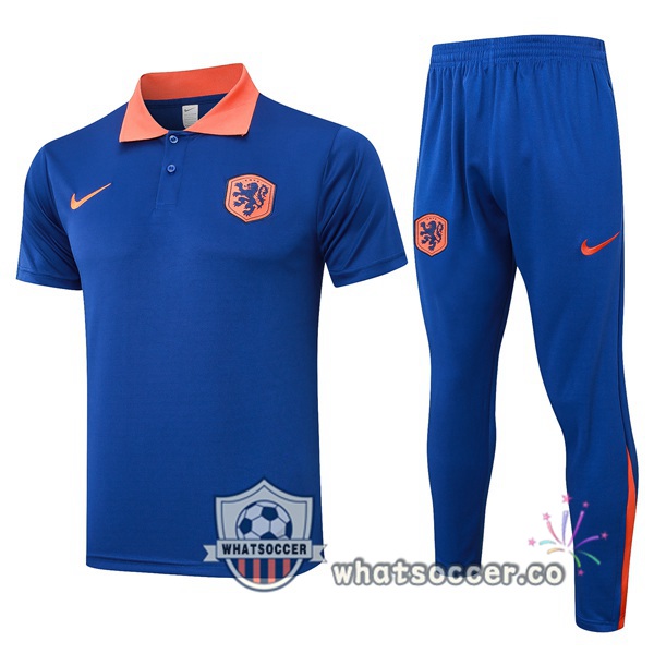 Training Polo Paesi Bassi + Pants Blue 2024-2025