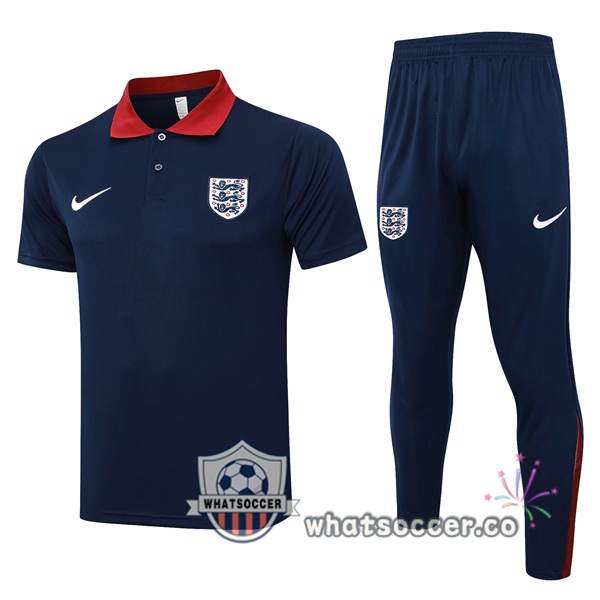 Training Polo England + Pants Blue Royal 2024-2025