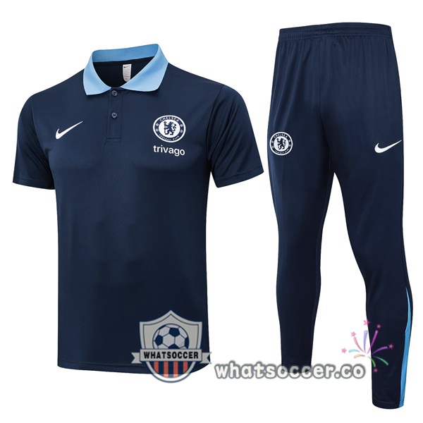 Training Polo FC Chelsea + Pants Blue Royal 2024-2025