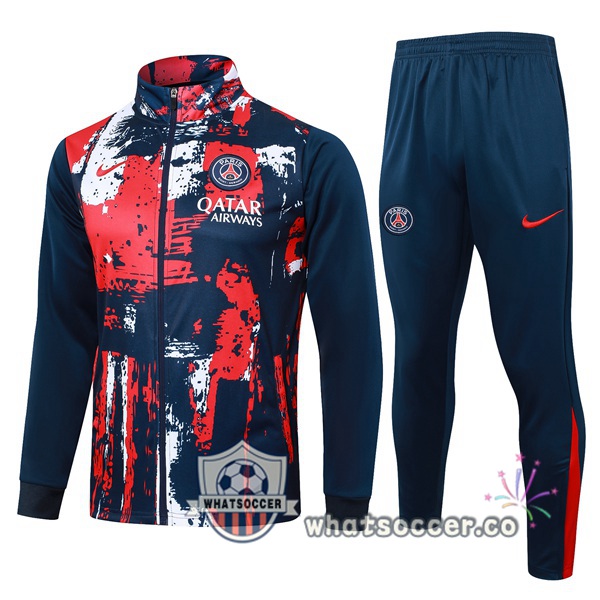 Training Jacket Paris PSG Blue Royal Red 2024-2025