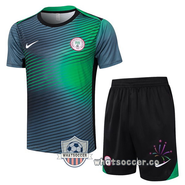 Nigeria Training T-Shirts + Shorts Green Black 2024-2025