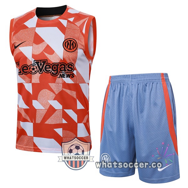 Inter Milan Soccer Vest + Shorts Orange 2024-2025