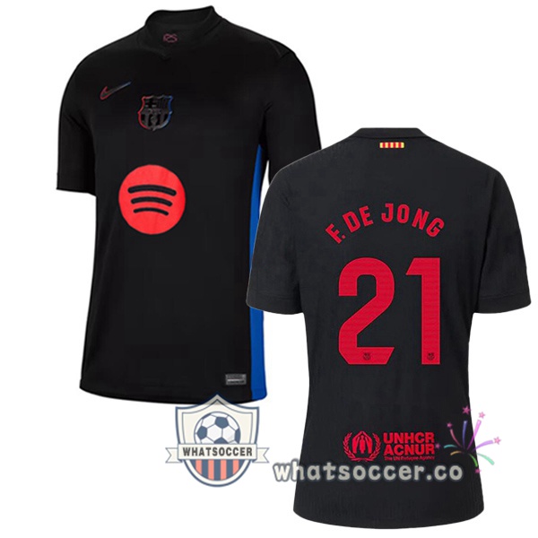FC Barcelona (F. DE JONG 21) Away Soccer Jerseys Black 2024-2025