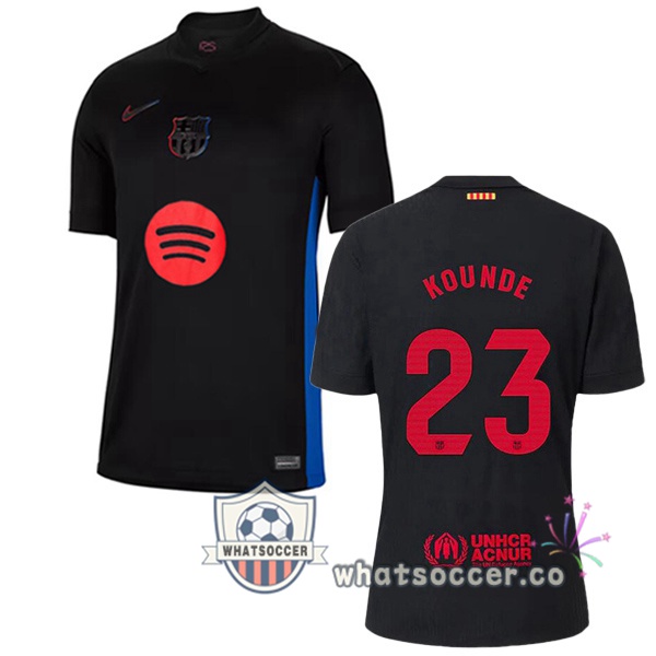 FC Barcelona (KOUNDE 23) Away Soccer Jerseys Black 2024-2025