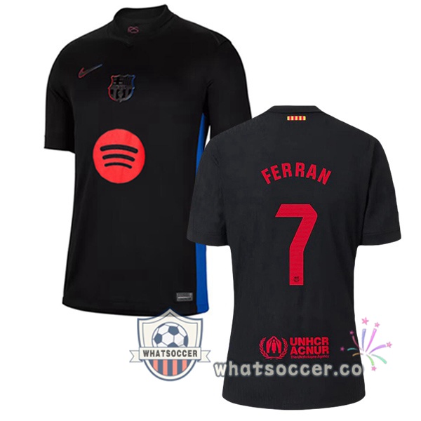 FC Barcelona (FERRAN 7) Away Soccer Jerseys Black 2024-2025