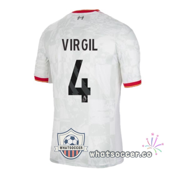 FC Liverpool (VIRGIL 4) Third Soccer Jerseys White 2024-2025