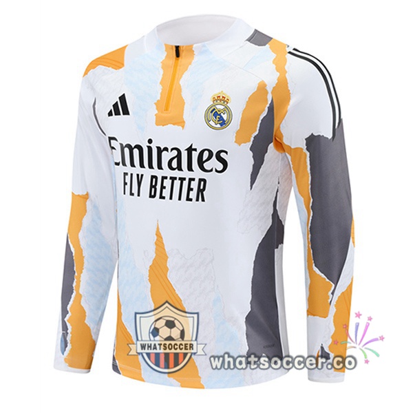Soccer Sweater Real Madrid White Yellow 2025-2026
