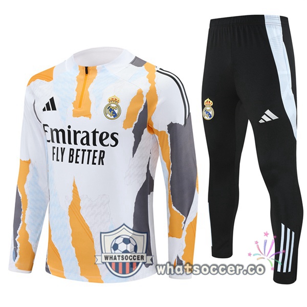 Tracksuit Real Madrid White Yellow 2025-2026