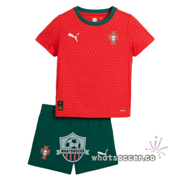 Portugal Kids Home Soccer Jerseys Red 2025-2026