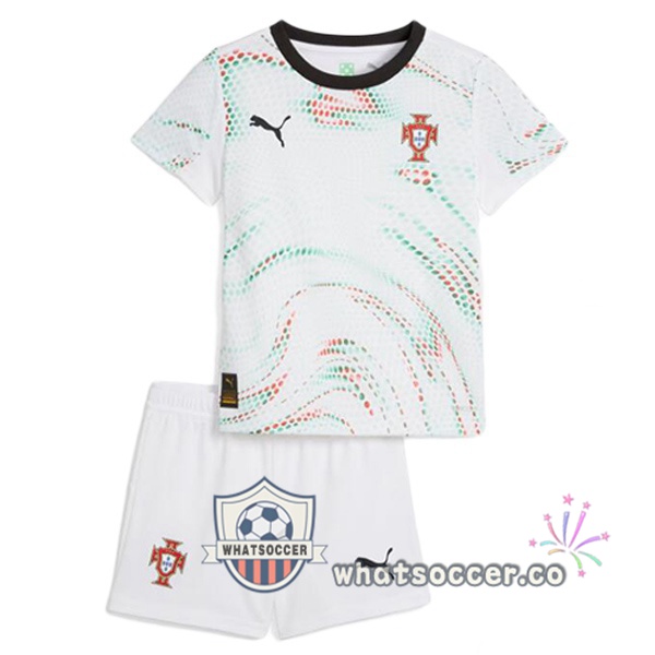 Portugal Kids Away Soccer Jerseys White 2025-2026