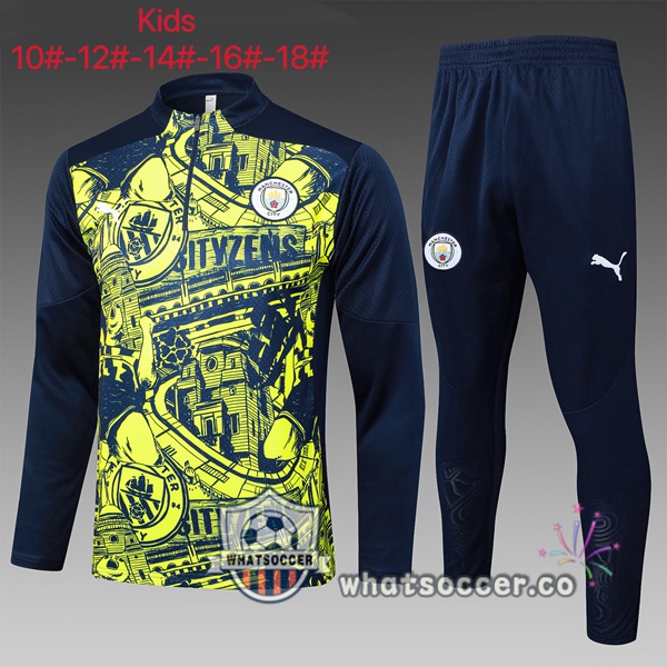 Tracksuit Manchester City Kids Green Blue Royal 2025-2026