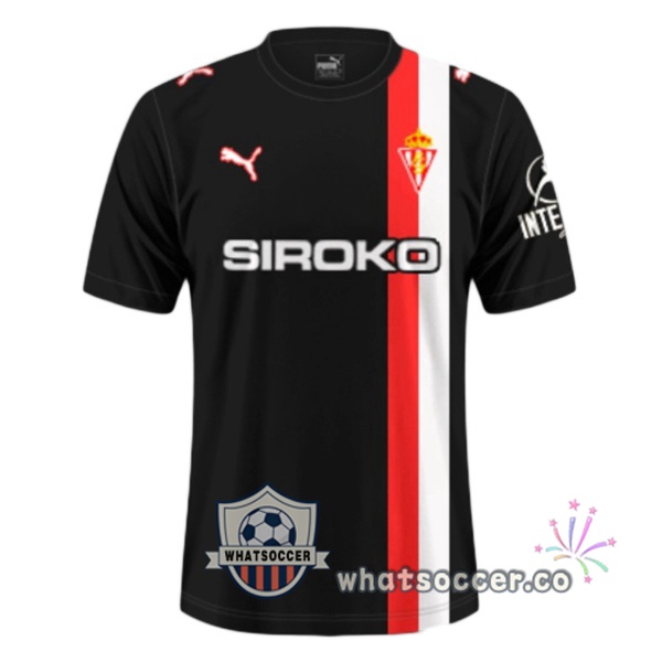 Sporting Gijon Away Soccer Jerseys Black 2025-2026