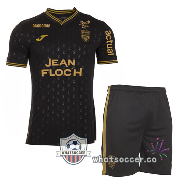 FC Lorient Kids Third Soccer Jerseys Black 2025-2026 FC Lorient Kids Third Soccer Jerseys Black 2025-2026