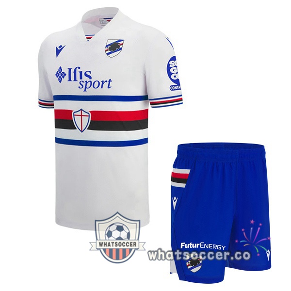 UC Sampdoria Kids Away Soccer Jerseys White 2025-2026