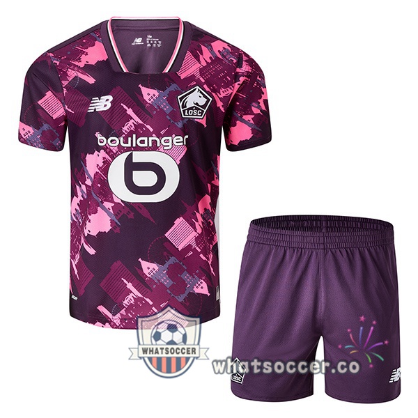Lille OSC Kids Fourth Soccer Jerseys Purple 2025-2026