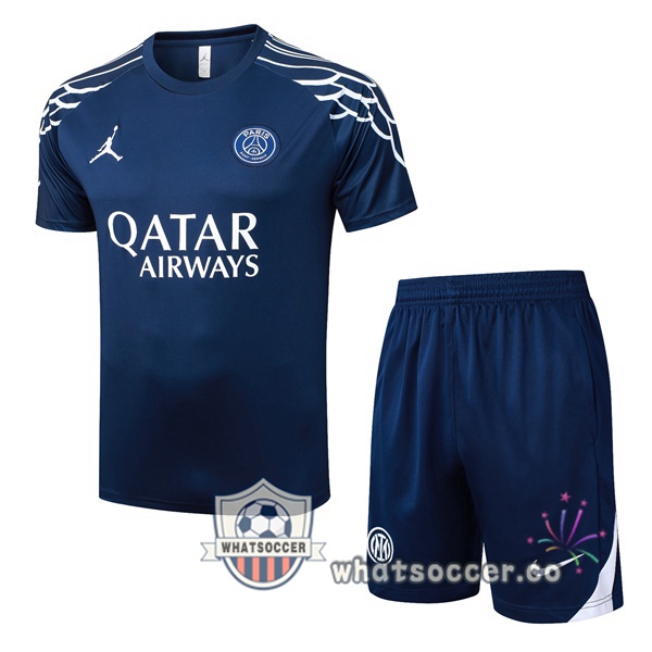 Paris PSG Training T-Shirts + Shorts Blue Royal 2025-2026