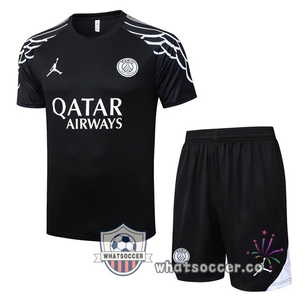 Paris PSG Training T-Shirts + Shorts Black 2025-2026