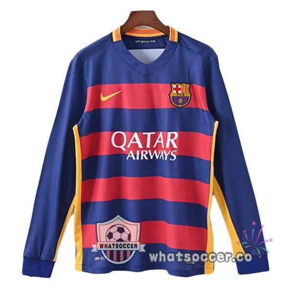 FC Barcelona Retro Home Long Sleeve Blue Red 2015-2016
