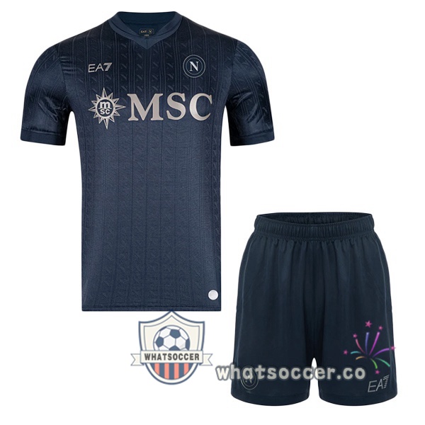 SSC Napoli EURO Kids Third Soccer Jerseys Black 2025-2026