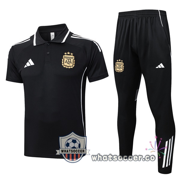 Training Polo Argentina + Pants Black 2025-2026 Training Polo Argentina + Pants Black 2025-2026