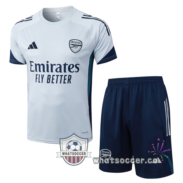 Arsenal Training T-Shirts + Shorts Gray 2025-2026 Arsenal Training T-Shirts + Shorts Gray 2025-2026