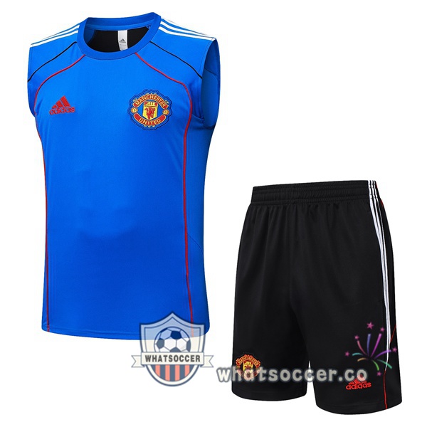 Manchester United Soccer Vest + Shorts Blue 2025-2026