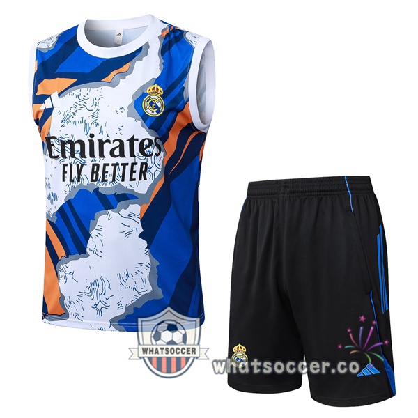 Real Madrid Soccer Vest + Shorts Blue White 2025-2026