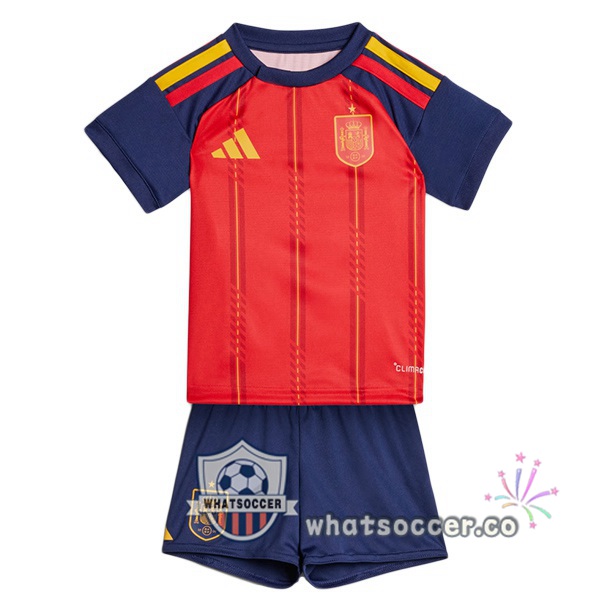 Spain Kids Home Soccer Jerseys Red FIFA World Cup 2026 Spain Kids Home Soccer Jerseys Red FIFA World Cup 2026
