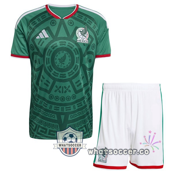 Mexico Kids Home Soccer Jerseys Green FIFA World Cup 2026 Mexico Kids Home Soccer Jerseys Green FIFA World Cup 2026